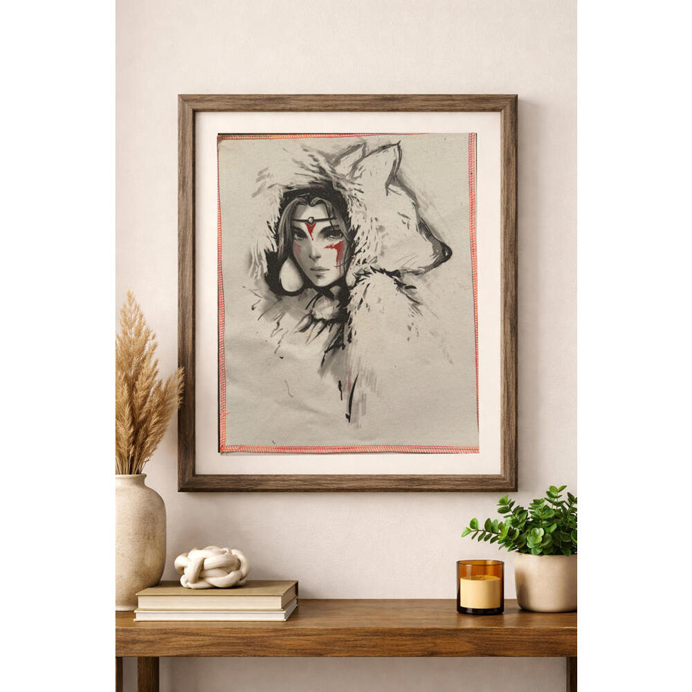 two face threads mononoke ghibli smalls patch wall art decor custom upcycled